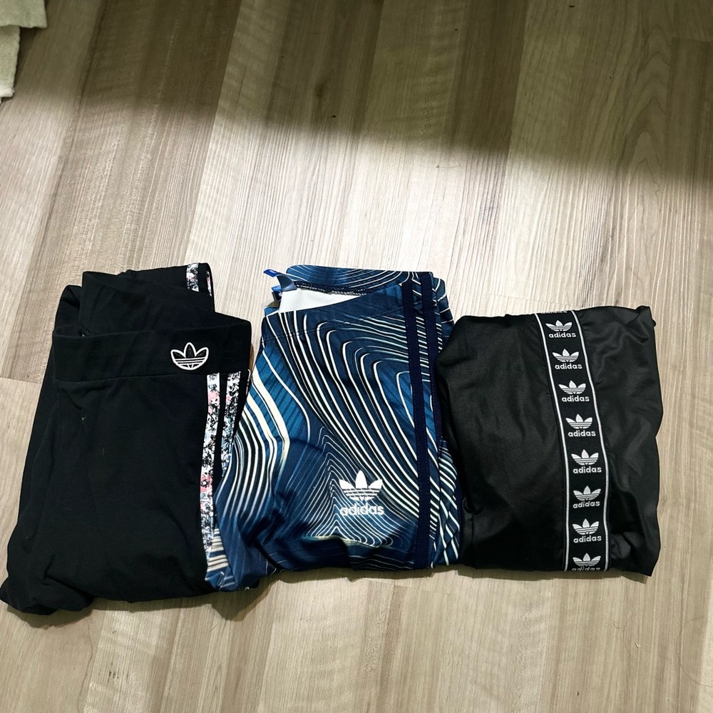Adidas Women's Black and Patterned Leggings Trio